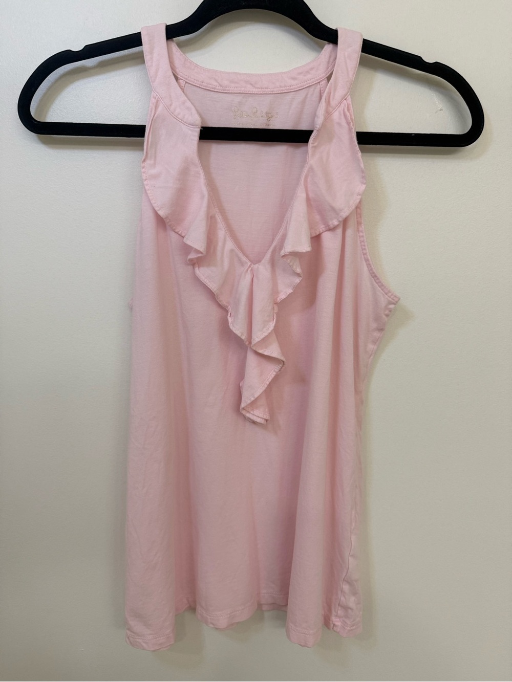 Lilly Pulitzer Pink  Ruffled V-Neck Sleeveless Top - Women Size Small